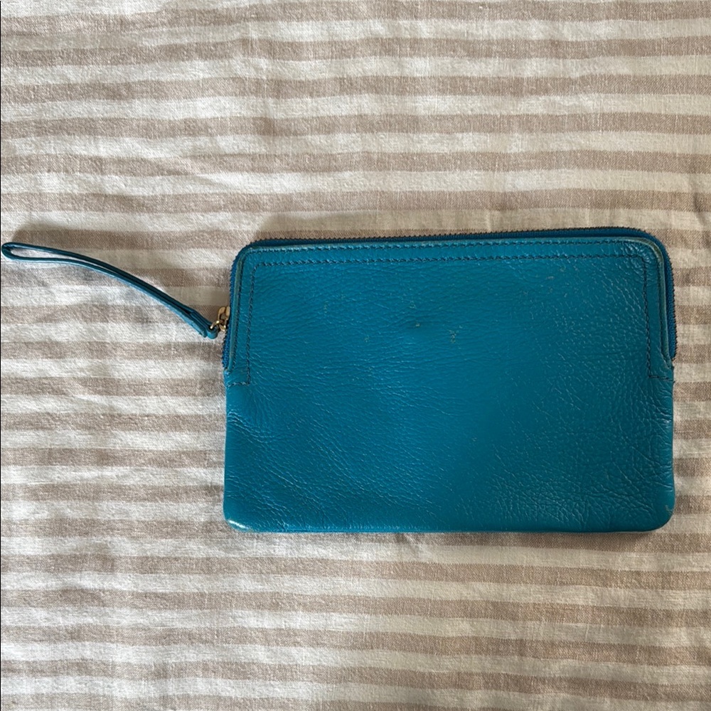 Gap - Large Blue Leather Wristlet